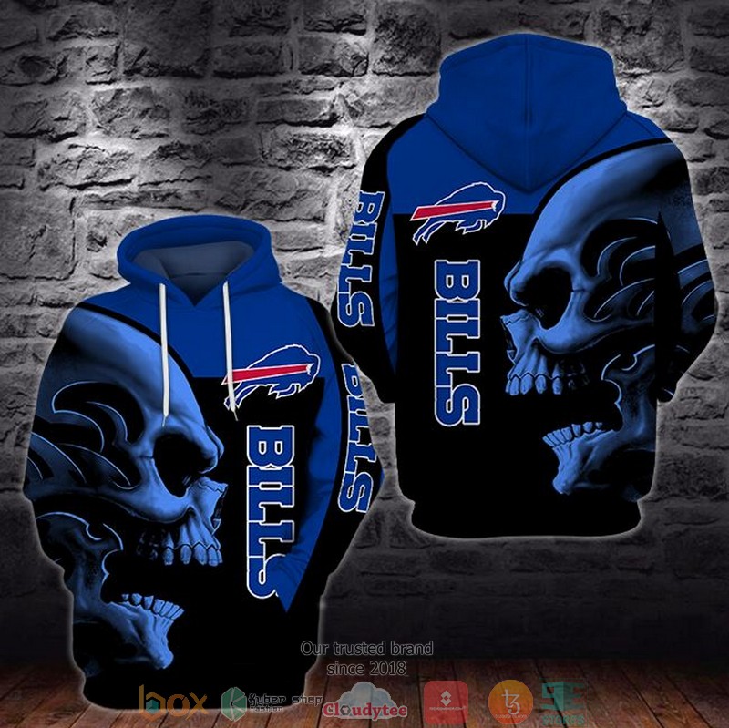 Nfl Buffalo Bills Skull 3D Hoodie Nfl Buffalo Bills Skull 3D Hoodie
