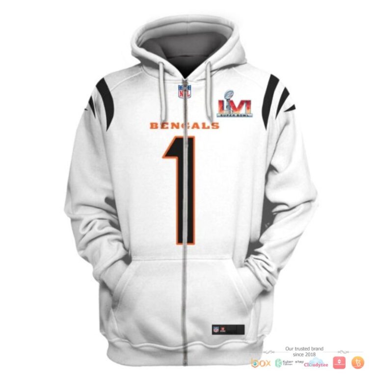 Nfl-Chase-1-Cincinnati-Bengals-White-3D-Shirt-Hoodie-2