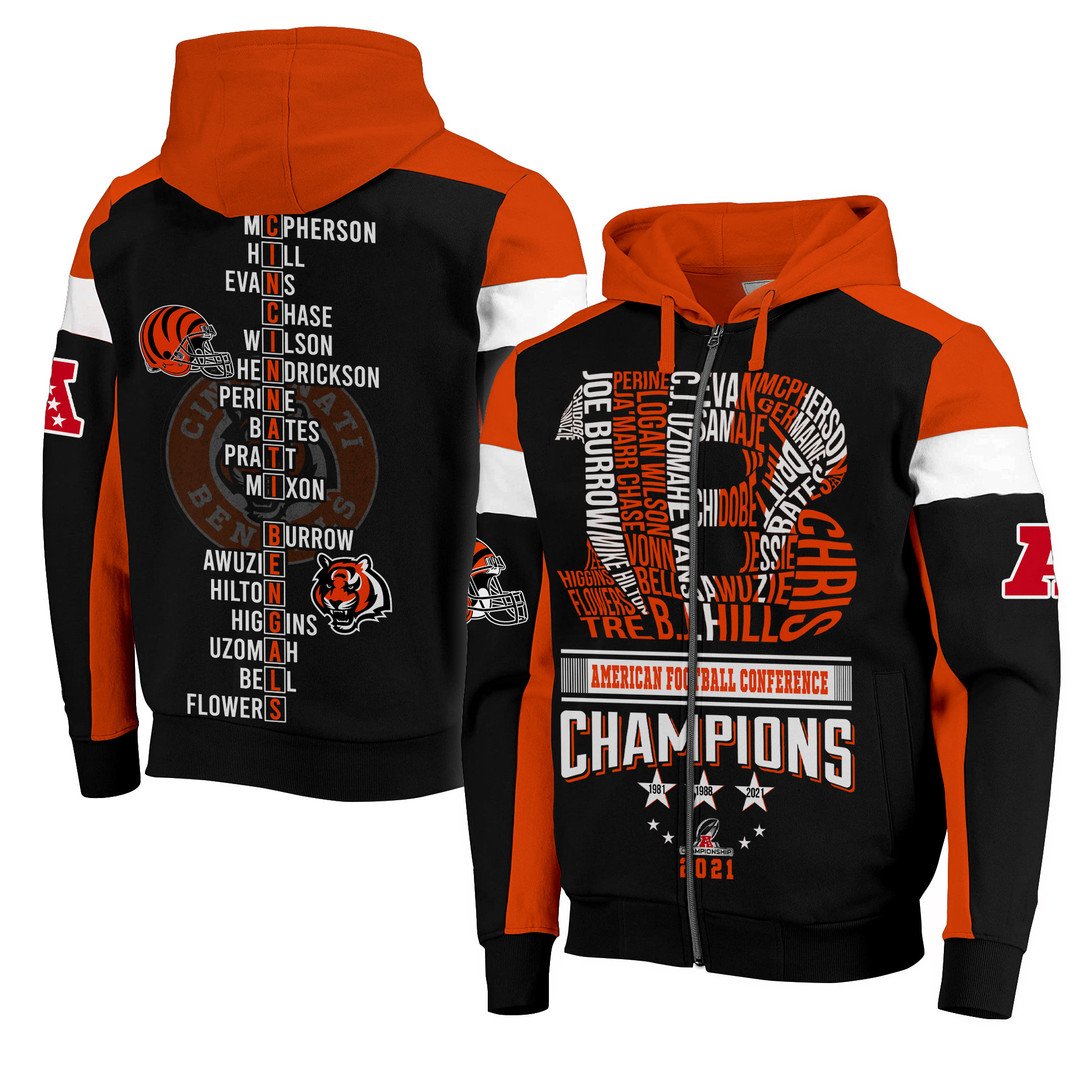 Nfl-Cincinnati-Bengals-American-Football-Conference-Champions-3D-Zip-Hoodie-1