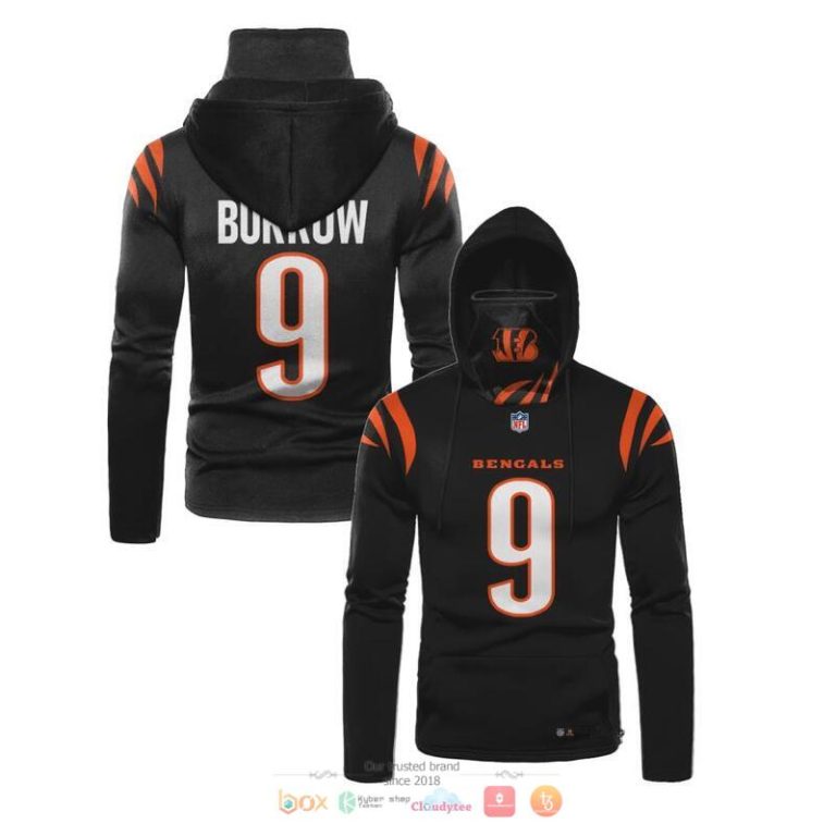 Nfl-Cincinnati-Bengals-Burrow-9-Black-3D-Hoodie-Mask-1