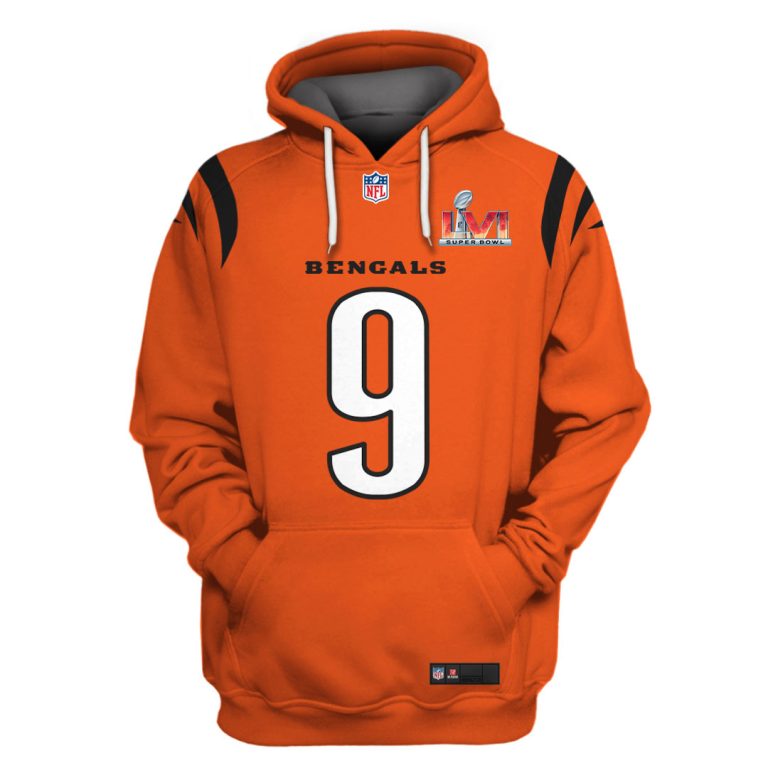 Nfl-Cincinnati-Bengals-Burrow-9-Orange-Super-Bowl-Lvi-3D-Shirt-Hoodie-3