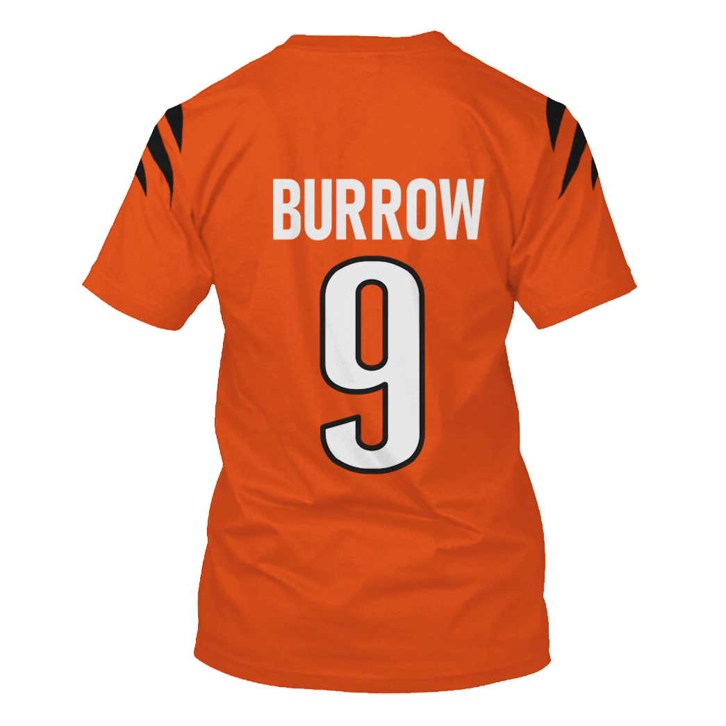 Nfl Cincinnati Bengals Burrow 9 Orange Super Bowl Lvi 3D Shirt Nfl Cincinnati Bengals Burrow 9 Orange Super Bowl Lvi 3D Shirt