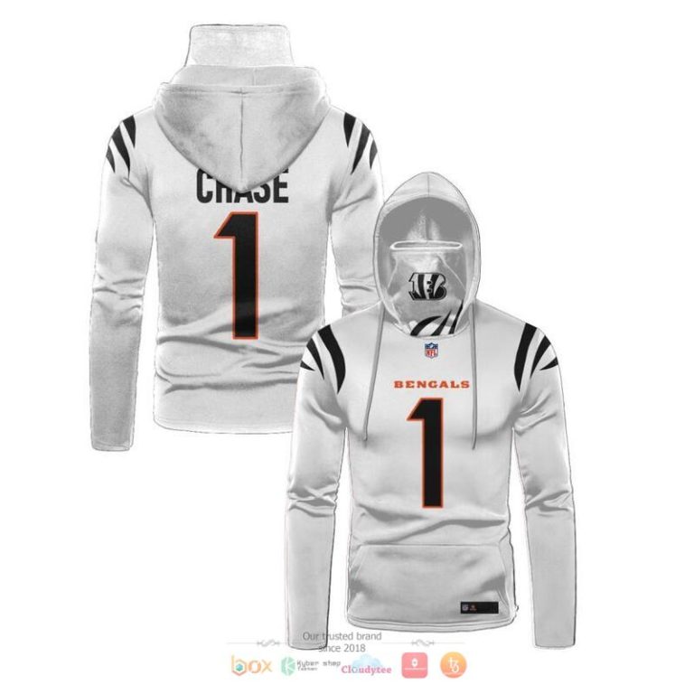 Nfl-Cincinnati-Bengals-Chase-1-White-3D-Hoodie-Mask-1