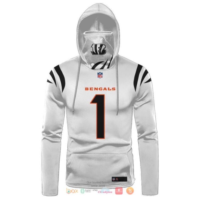 Nfl-Cincinnati-Bengals-Chase-1-White-3D-Hoodie-Mask-2