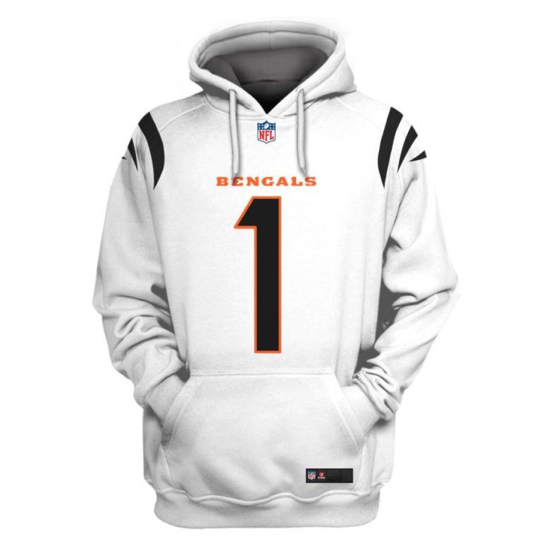 Nfl-Cincinnati-Bengals-Chase-1-White-3D-Shirt-Hoodie-3
