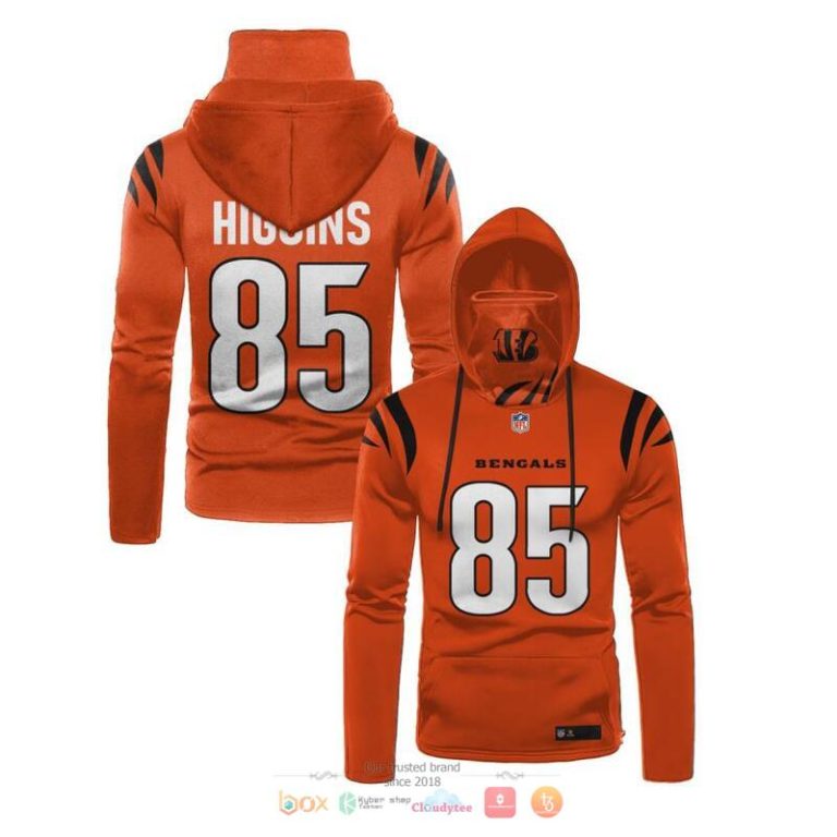 Nfl-Cincinnati-Bengals-Higgins-85-Orange-3D-Hoodie-Mask-1