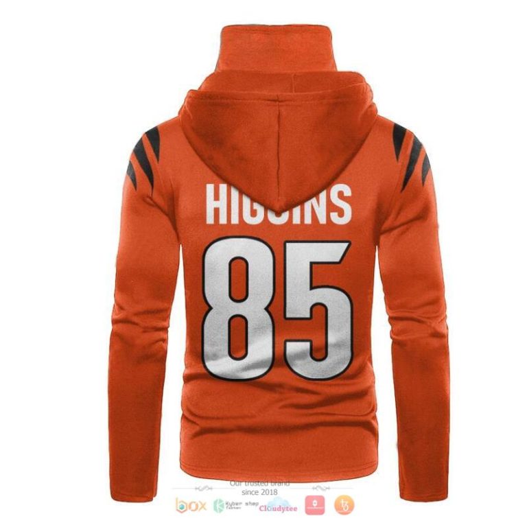 Nfl-Cincinnati-Bengals-Higgins-85-Orange-3D-Hoodie-Mask-3