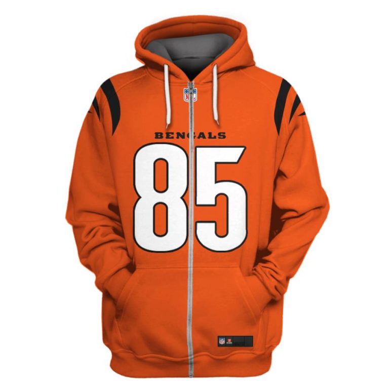 Nfl-Cincinnati-Bengals-Higgins-85-Orange-3D-Shirt-Hoodie-2