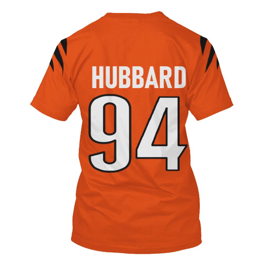 Nfl Cincinnati Bengals Hubbard 94 Orange 3D Shirt Nfl Cincinnati Bengals Hubbard 94 Orange 3D Shirt