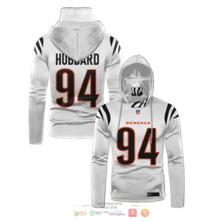 Nfl-Cincinnati-Bengals-Hubbard-94-White-3D-Hoodie-Mask-1