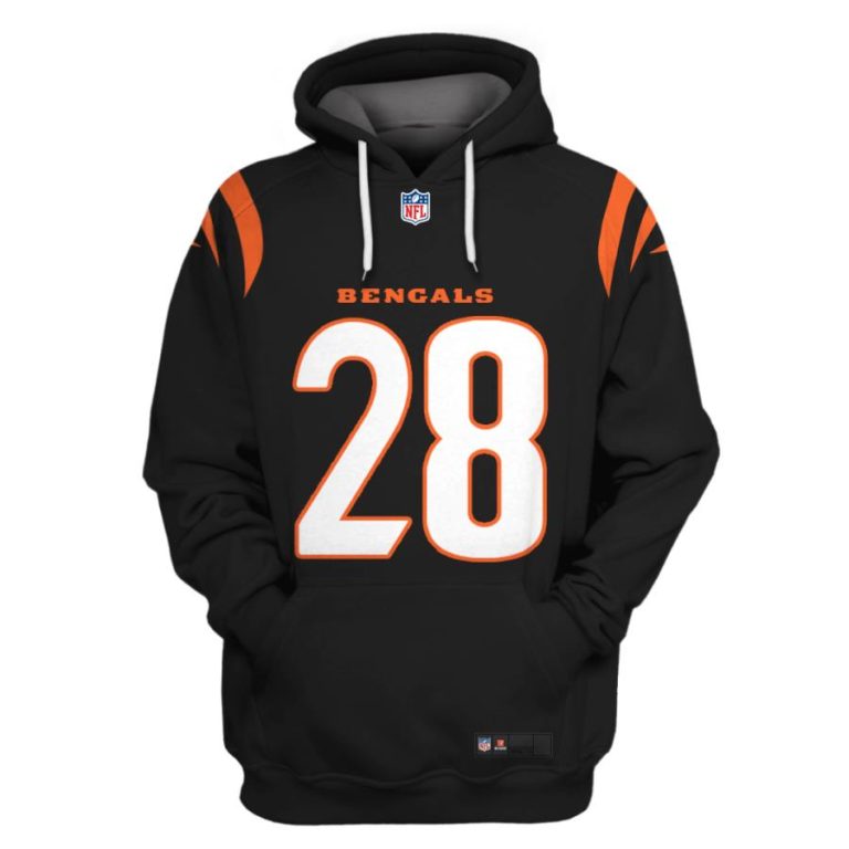 Nfl-Cincinnati-Bengals-Mixon-28-Black-3D-Shirt-Hoodie-3