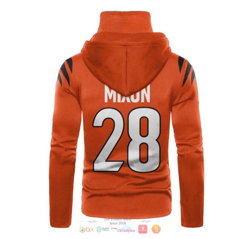 Nfl-Cincinnati-Bengals-Mixon-28-Orange-3D-Hoodie-Mask-3