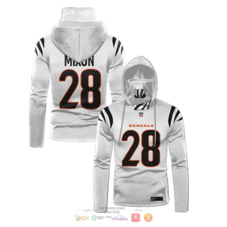 Nfl-Cincinnati-Bengals-Mixon-28-White-3D-Hoodie-Mask-1