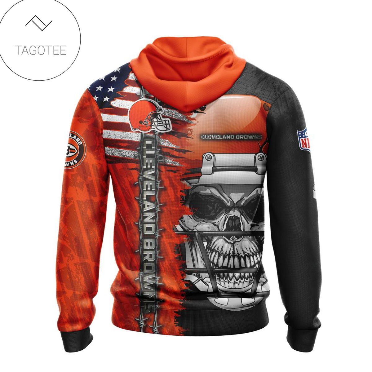 Nfl Cleveland Browns Skull With Helmets 2022 Hoodie Nfl Cleveland Browns Skull With Helmets 2022 Hoodie