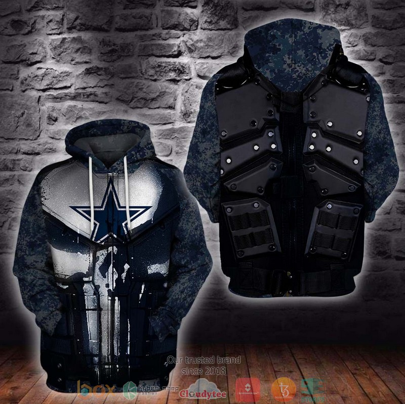 Nfl Dallas Cowboys Punisher Skull 3D Hoodie Nfl Dallas Cowboys Punisher Skull 3D Hoodie