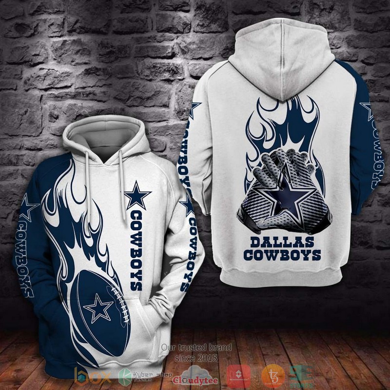Nfl Dallas Cowboys Rugby Flame 3D Hoodie Hot Sale 2024