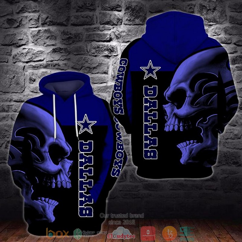 Nfl Dallas Cowboys Skull 3D Hoodie Nfl Dallas Cowboys Skull 3D Hoodie