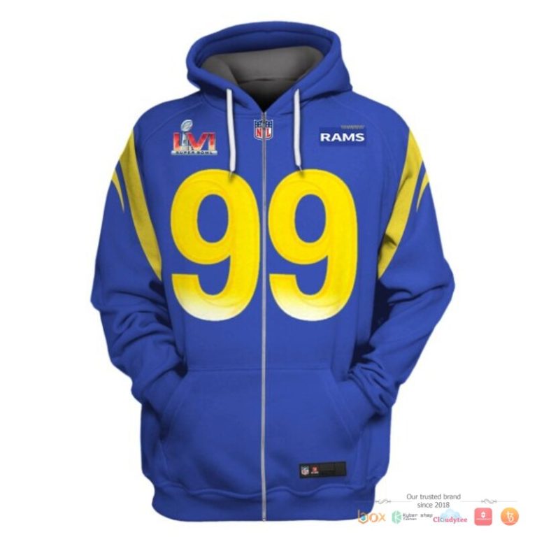 Nfl-Donald-99-Los-Angeles-Rams-Blue-3D-Shirt-Hoodie-2