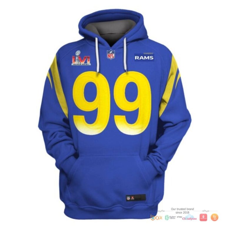 Nfl-Donald-99-Los-Angeles-Rams-Blue-3D-Shirt-Hoodie-3