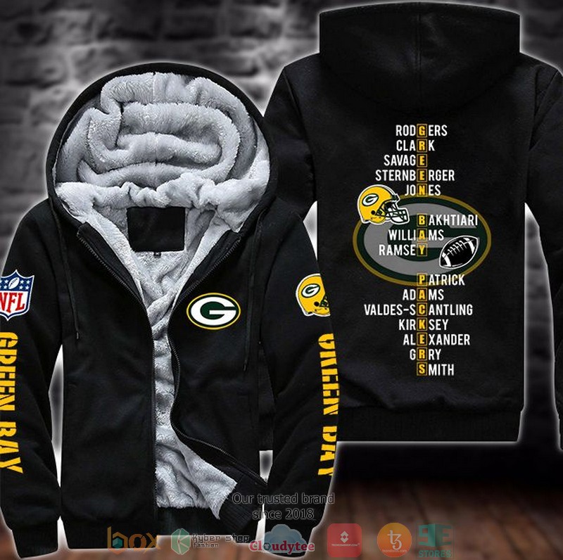 Nfl-Green-Bay-Packers-Players-Name-3D-Fleece-Hoodie-Jacket-1