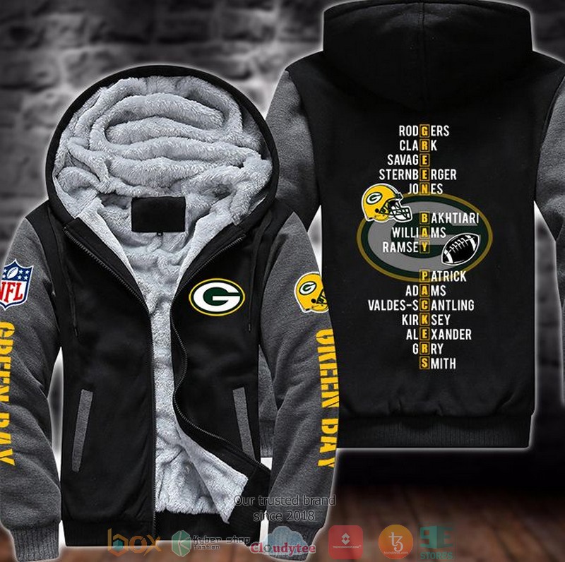 Nfl-Green-Bay-Packers-Players-Name-3D-Fleece-Hoodie-Jacket-2