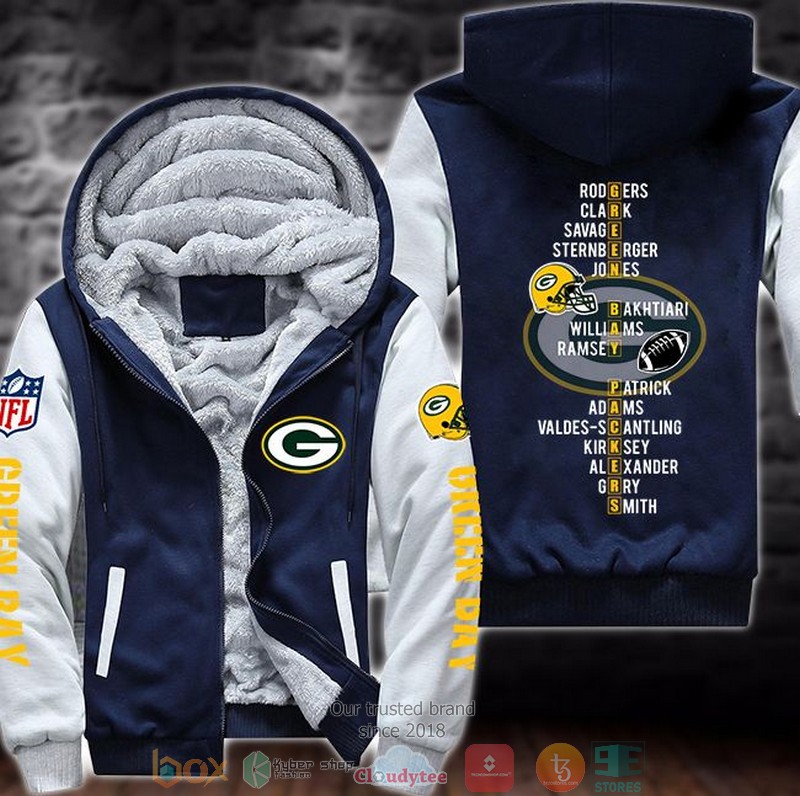 Nfl-Green-Bay-Packers-Players-Name-3D-Fleece-Hoodie-Jacket-3