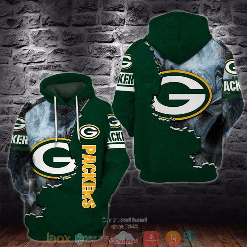 Nfl Green Bay Packers Smoke Green 3D Hoodie Nfl Green Bay Packers Smoke Green 3D Hoodie