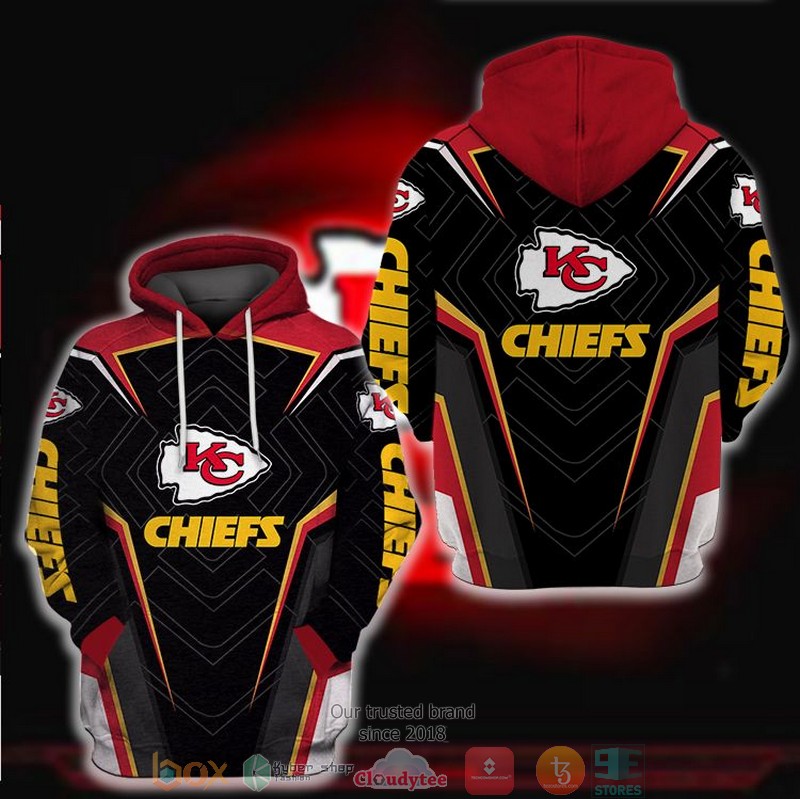 Nfl Kansas City Chiefs Black Red 3D Hoodie Nfl Kansas City Chiefs Black Red 3D Hoodie