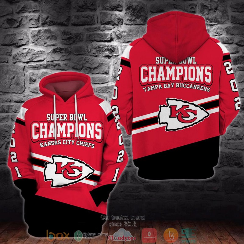 Nfl Kansas City Chiefs Super Bowl Champions Red 3D Hoodie Nfl Kansas City Chiefs Super Bowl Champions Red 3D Hoodie