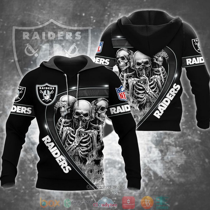 Nfl Las Vegas Raiders Human Skeleton Black 3D Hoodie Hot Sale 2024