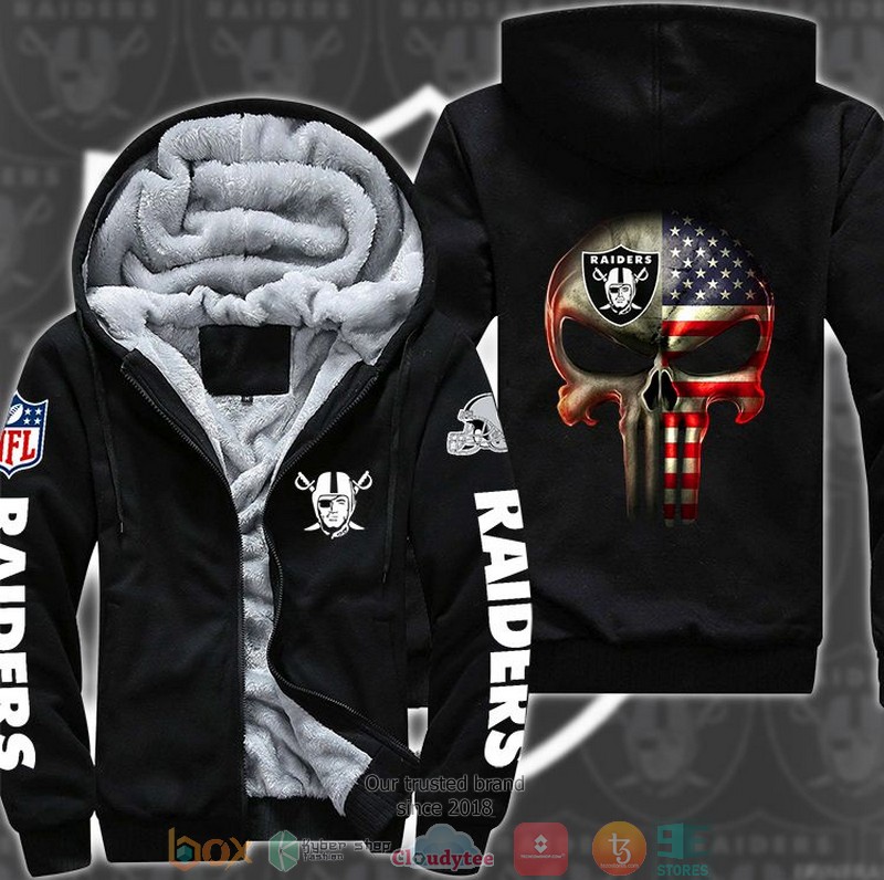 Nfl-Las-Vegas-Raiders-Punisher-Skull-3D-Fleece-Hoodie-Jacket-1