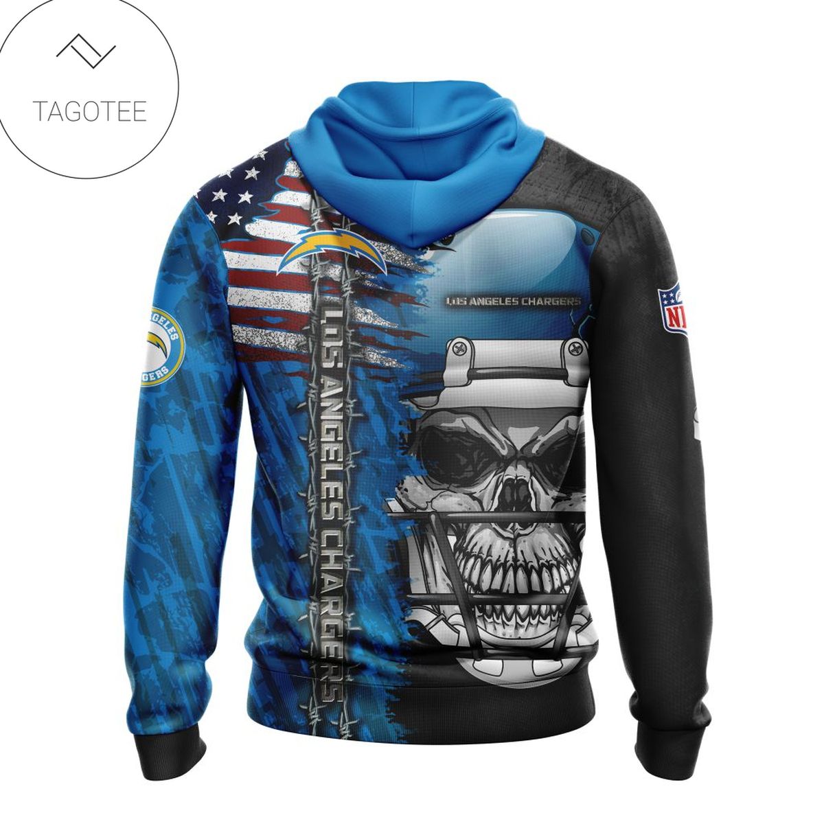 Nfl Los Angeles Chargers Skull With Helmets 2022 Hoodie Nfl Los Angeles Chargers Skull With Helmets 2022 Hoodie