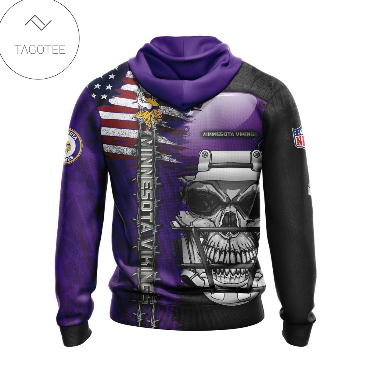 Nfl Minnesota Vikings Skull With Helmets 2022 Hoodie Nfl Minnesota Vikings Skull With Helmets 2022 Hoodie