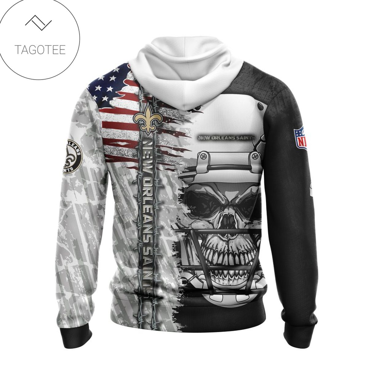 Nfl New Orleans Saints Skull With Helmets 2022 Hoodie Nfl New Orleans Saints Skull With Helmets 2022 Hoodie