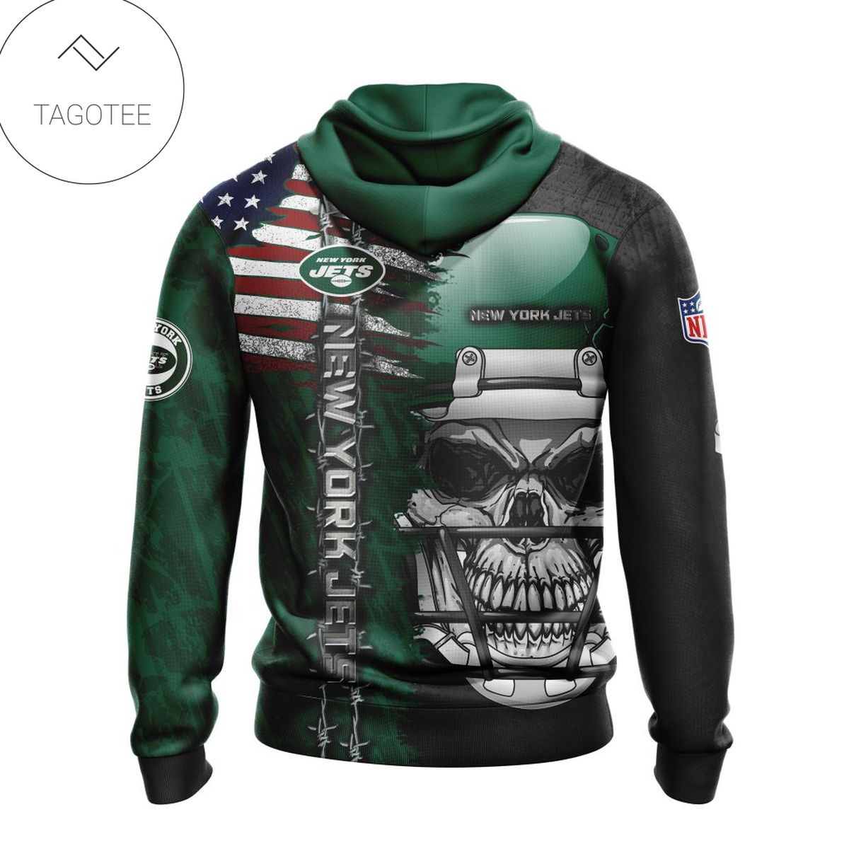 Nfl New York Jets Skull With Helmets 2022 Hoodie Nfl New York Jets Skull With Helmets 2022 Hoodie