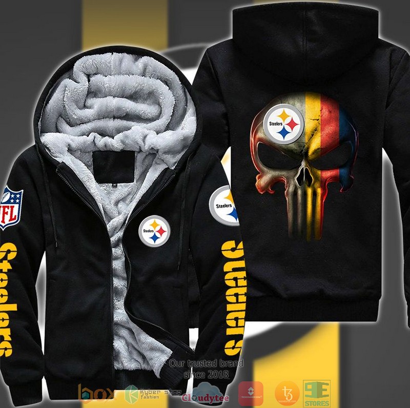 Nfl-Pittsburgh-Steelers-Color-Line-Punisher-Skull-3D-Fleece-Hoodie-Jacket-1