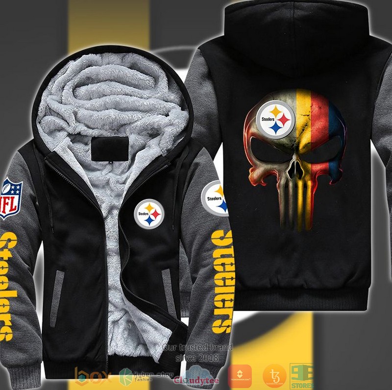 Nfl-Pittsburgh-Steelers-Color-Line-Punisher-Skull-3D-Fleece-Hoodie-Jacket-2