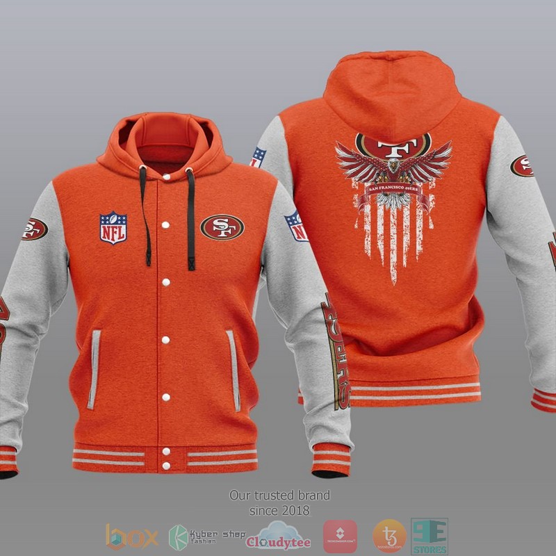 Nfl San Francisco 49Ers Eagle American Flag Baseball Jacket Hoodie Nfl San Francisco 49Ers Eagle American Flag Baseball Jacket Hoodie
