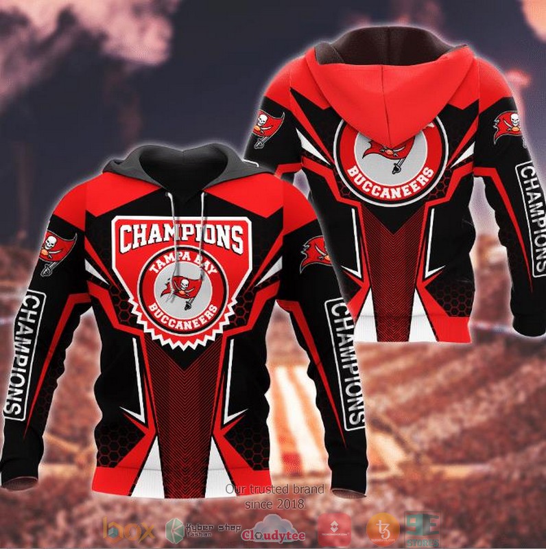 Nfl Tampa Bay Buccaneers Logo Champions 3D Hoodie Nfl Tampa Bay Buccaneers Logo Champions 3D Hoodie
