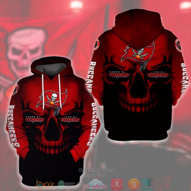 Nfl Tampa Bay Buccaneers Skull Red Black 3D Hoodie Nfl Tampa Bay Buccaneers Skull Red Black 3D Hoodie