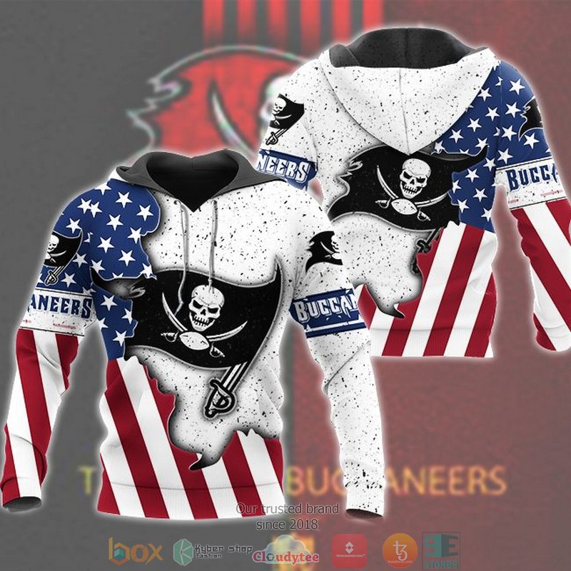 Nfl Tampa Bay Buccaneers United States Flag White 3D Hoodie Nfl Tampa Bay Buccaneers United States Flag White 3D Hoodie