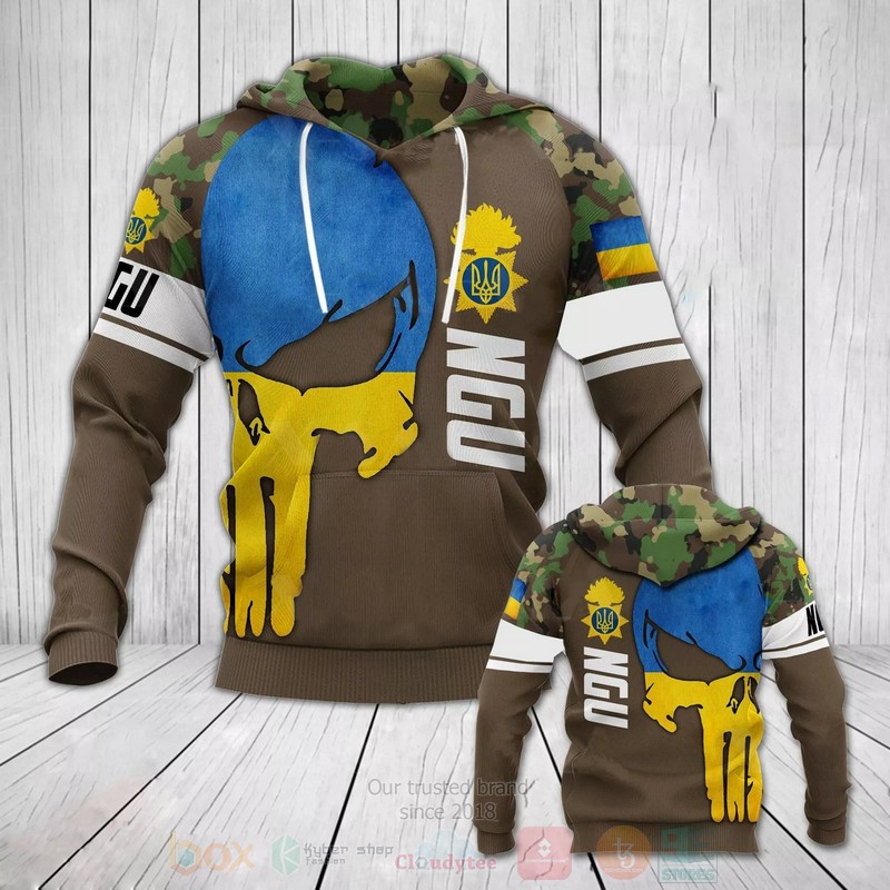 Ngu Skull Ukraine Camo Skull National Guard Of Ukraine 3D Hoodie Ngu Skull Ukraine Camo Skull National Guard Of Ukraine 3D Hoodie