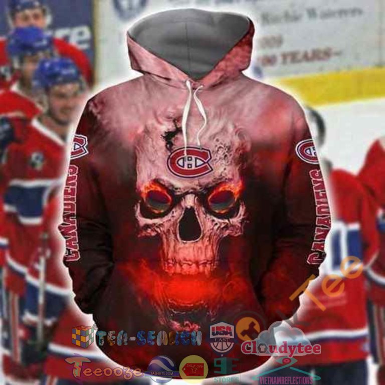 Nhl-Montreal-Canadiens-Skull-On-Fire-Hoodie-3D-1