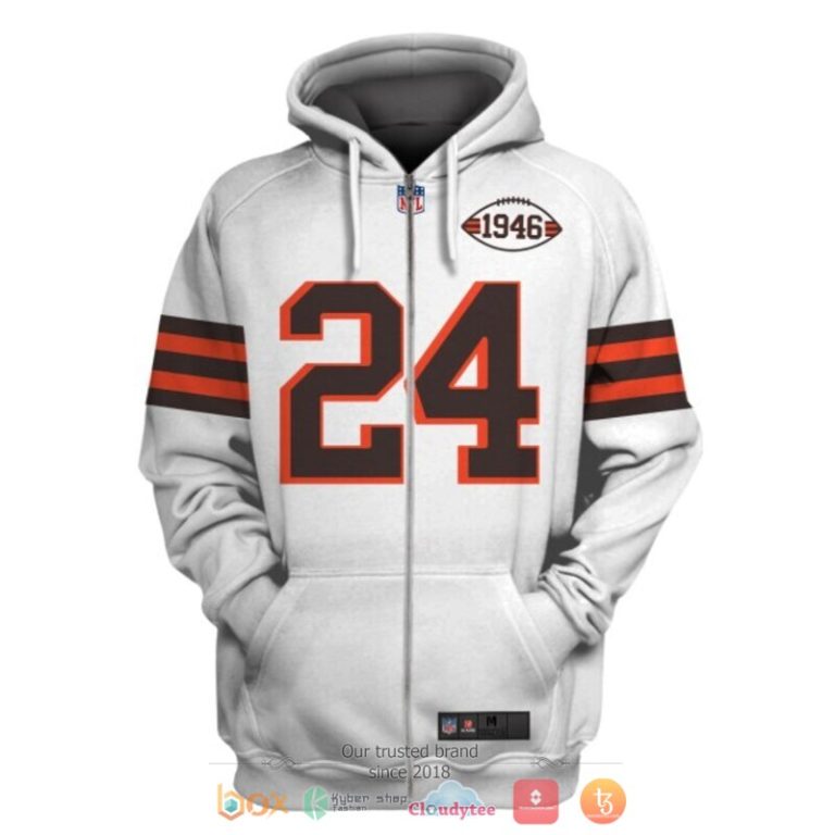 Nick-Chubb-24-Cleveland-Browns-Nfl-White-3D-Shirt-Hoodie-2