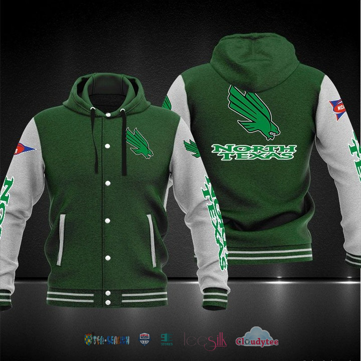 North Texas Mean Green Baseball Hoodie Jacket North Texas Mean Green Baseball Hoodie Jacket