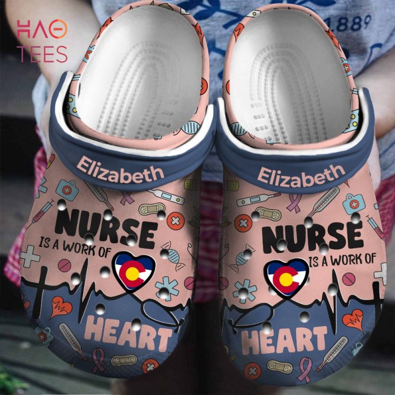 Nurse Is A Work Of Heart Personalized Crocs Shoes With Your Name Hot Sale 2024