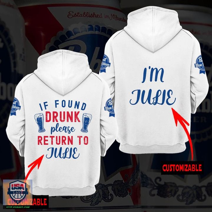 Pabst Blue Ribbon Couple Custom Name 3D Hoodie 01 Pabst Blue Ribbon Couple Custom Name 3D Hoodie 01