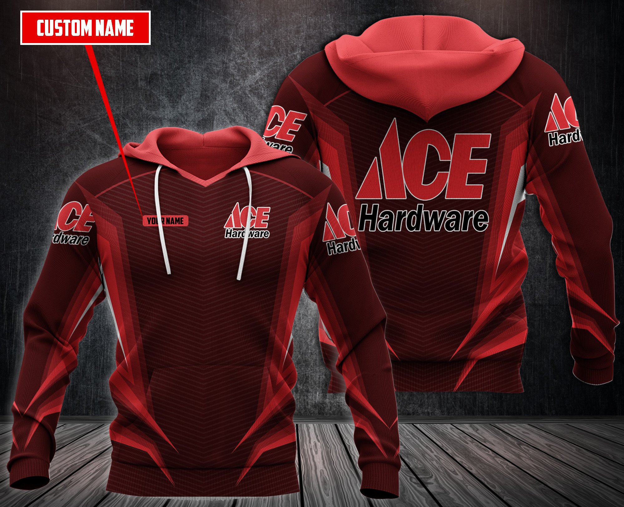 Personalized Ace Hardware Red Custom 3D Fleece Hoodie Personalized Ace Hardware Red Custom 3D Fleece Hoodie