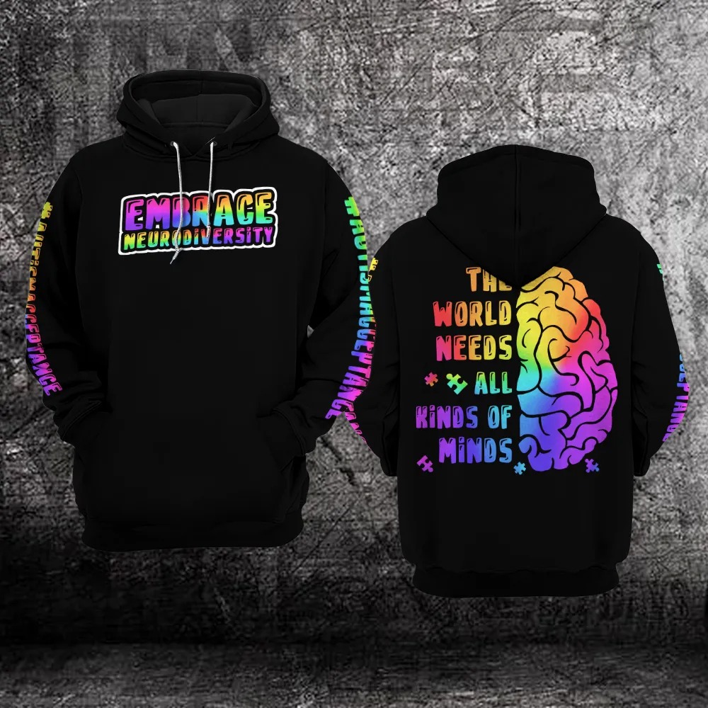 Personalized Autism Awareness Embrace Neurodiversity Custom Hoodie Personalized Autism Awareness Embrace Neurodiversity Custom Hoodie