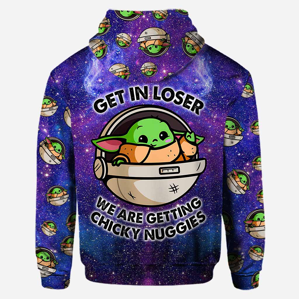 Personalized Baby Yoda Get In Loser We Are Getting Chicky Nuggies 3D Hoodie Leggings Hot Sale 2024